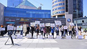 Protesto akcija dėl mokyklų reorganizavimo