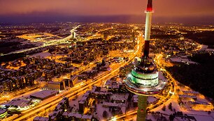 Gimtadienį &scaron;venčiančio Vilniaus vaizdai