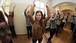 Masinė mank&scaron;ta Vilniaus Antakalnio vidurinėje mokykloje.