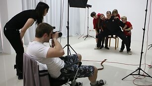 Krep&scaron;ininkų fotosesija su vaikais