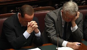 Italijos premjeras Silvio Berlusconi ir finansų ministras Giulio Tremonti