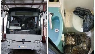 Sulaikytas autobusas su kvaišalų kontrabanda