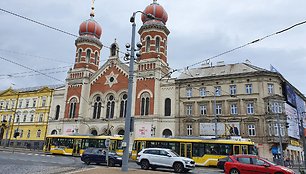 Pilzeno žydų maldos namai įsispraudę tarp dviejų pastatų, tikima, kad ir tai lėmė jų išsaugojimą