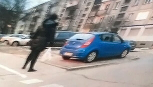 V.Gedvilienės automobilis &bdquo;Huyndai&ldquo;, užfiksuotas pažeidimo vietoje.