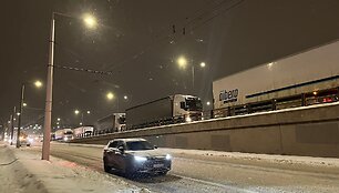Eismo sąlygos naktį Vilniuje