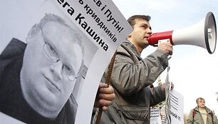 Protestuotojas dėl O.Ka&scaron;ino užpuolikų suradimo