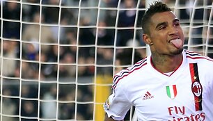 Kevinas-Prince'as Boatengas džiaugiasi įvarčiu ir &bdquo;Milan&ldquo; pergale.
