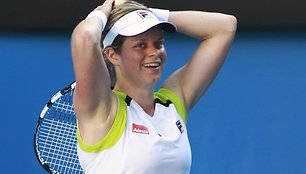 Kim Clijsters reakcija po fantastiškos pergalės