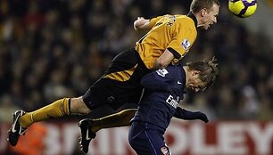 &bdquo;Wolverhampton Wanderers&ldquo; futbolininkai (k.) neprilygo &bdquo;Arsenal&ldquo; komandai