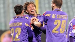 „Fiorentina“ futbolininkų džiaugsmas.