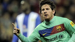 Lionelis Messi &bdquo;Barcelonai&ldquo; pelnė du įvarčius.