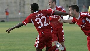 &bdquo;Ekrano&ldquo; futbolininkų džiaugsmas.