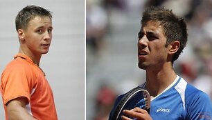 Ričardas Berankis prie&scaron; Maxime'ą Teixeirą.
