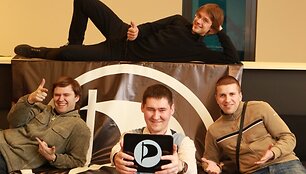 Lietuvi&scaron;kos Piratų partijos branduolys: (i&scaron; kairės) V.Butėnas, J.Mikalauskas, M.Zimnickas ir J.Ingelevičius (vir&scaron;uje). 