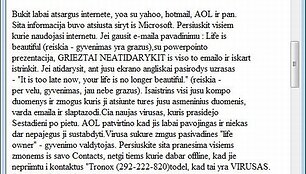 Lietuvoje plinta apie netikrą virusą skelbiantys el. lai&scaron;kai. 
