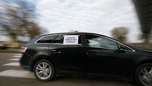 AB „Achemos“ darbuotojų protestas