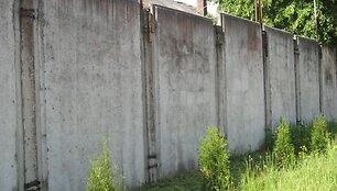 Seniūnijos administracinio pastato teritoriją juosianti niūri siena atiduota grafitininkų fantazijai.