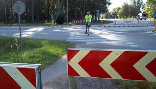&bdquo;Paspirtuku per Lietuvą&ldquo; dalyviai i&scaron; Jurbarko pasiekė Pagėgius