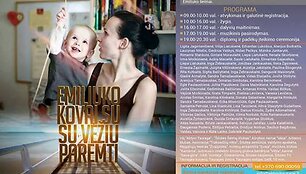 Žygio, skirto surinkti lė&scaron;ų onkologine liga sergančiam berniukui, plakatas