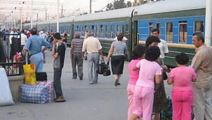 Traukinys, kuriuo vykome į Tbilisį