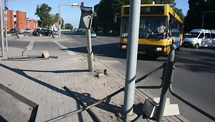Klaipėdoje trečiadienį apgadintas greičio matuoklis.