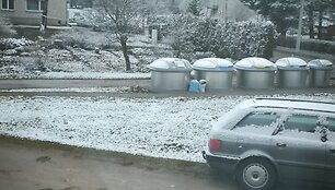 Kovo 18-osios rytą Lietuvoje pasnigo. Lazdijai.
