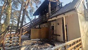 Gaisro vietoje Pervalkoje, viloje &bdquo;Nendrė&ldquo;