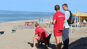 Melnragės paplūdimys &scaron;iltą rugsėjo rytą