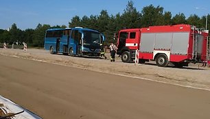 Palangoje sekmadienį  buvo įstrigęs autobusas.