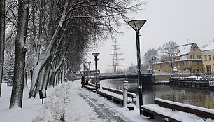 Žiemiškai padabinta Klaipėda