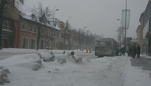 Snieguotos Klaipėdos gatvės.
