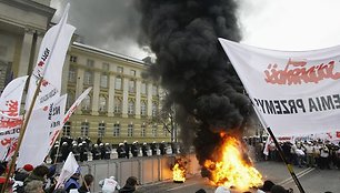 Lenkijos sostinėje mitingas