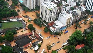 Potvyniai paralyžiavo Rio de Žaneirą