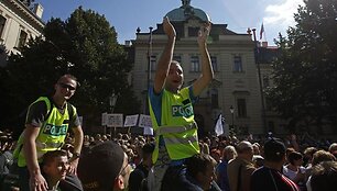 Čekijos sostinėje masiniai protestai