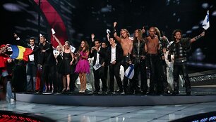 EUROVIZIJA 2008. Ai&scaron;kūs pirmieji finalo dalyviai.