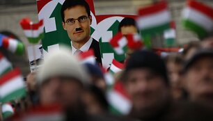 Protesto Vengrijoje akimirkos