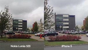 „Nokia Lumia 920“ ir „Apple iPhone 5“ filmavimo galimybių palyginimas. 