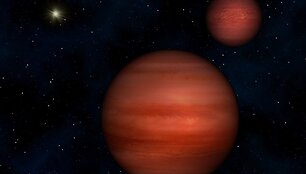Nauja dvinarė žvaigždžių sistema &bdquo;WISE J1049-5319&ldquo; dailininko akimis