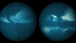&Scaron;iuose pusrutuliuose vaizduojama, kur ir kokiomis kryptimis per pastaruosius 170 metų planetoje siautėjo uraganai
