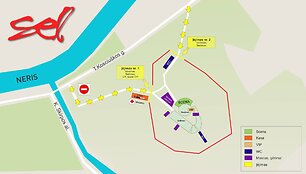 SEL koncerto Kalnų parke teritorijos planas