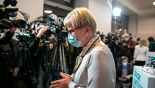 Ingrida &Scaron;imonytė. spaudos konferencija po pakartotinių Seimo rinkimų rezultatų