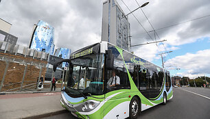 Elektrinis autobusas Vilniaus gatvėse