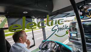 Elektrinis autobusas Vilniaus gatvėse