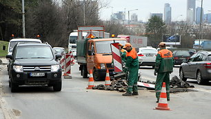 Transporto grūstis Geležinio vilko gatvėje