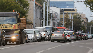 Vilniaus Naujamiestyje transporto spūstys