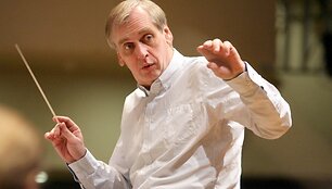 Lietuvos valstybinio simfoninio orkestro dvide&scaron;imt antrojo gimtadienio koncerto repeticija