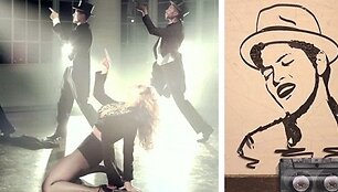 Kadrai i&scaron; Beyonce ir Bruno Mrso klipų