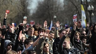 Kra&scaron;tutinių de&scaron;iniųjų Rusijoje protestas