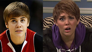 Justinas Bieberis ir Miley Cyrus