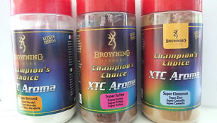  „Browning XTC Aroma“ birūs aromatų mišiniai skirti suteikti jaukui karpines žuvis prie masalo viliojantį kvapą. 